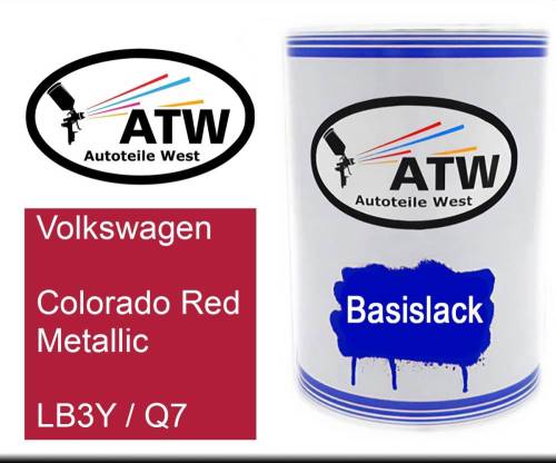Volkswagen, Colorado Red Metallic, LB3Y / Q7: 500ml Lackdose, von ATW Autoteile West.